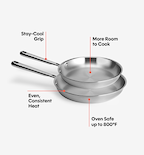 10" + 12" Stainless Steel Frying Pan
