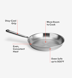 12" Stainless Steel Frying Pan