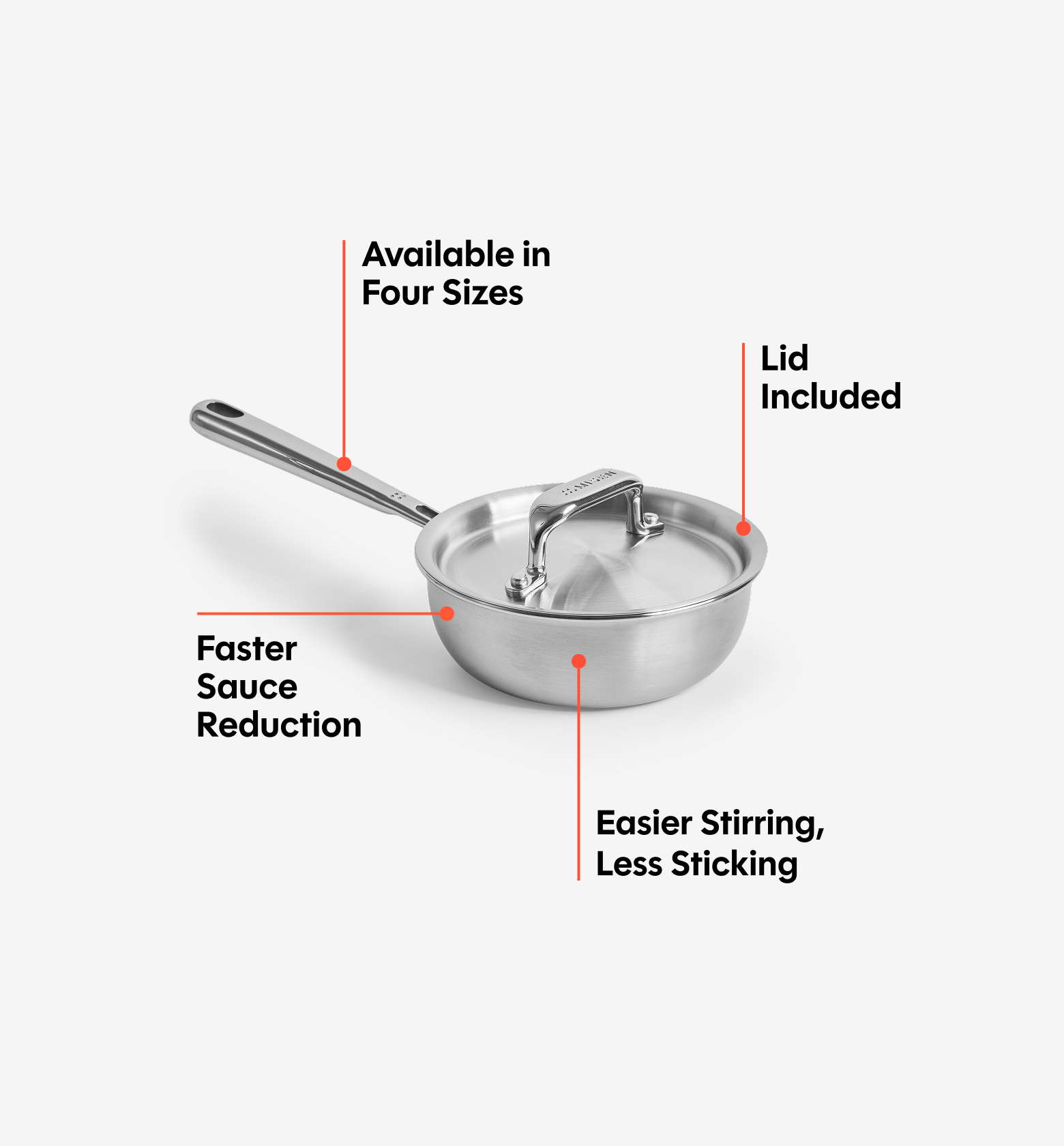0.75 QT Stainless Steel Saucier