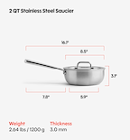 2 QT Stainless Steel Saucier