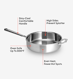 3 QT Stainless Steel Sauté Pan