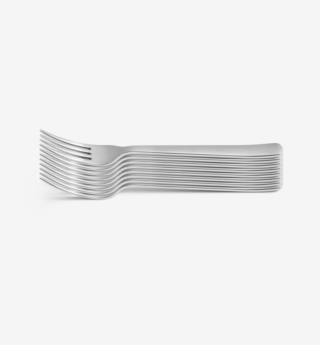 8-Piece Salad Fork Set - Brushed