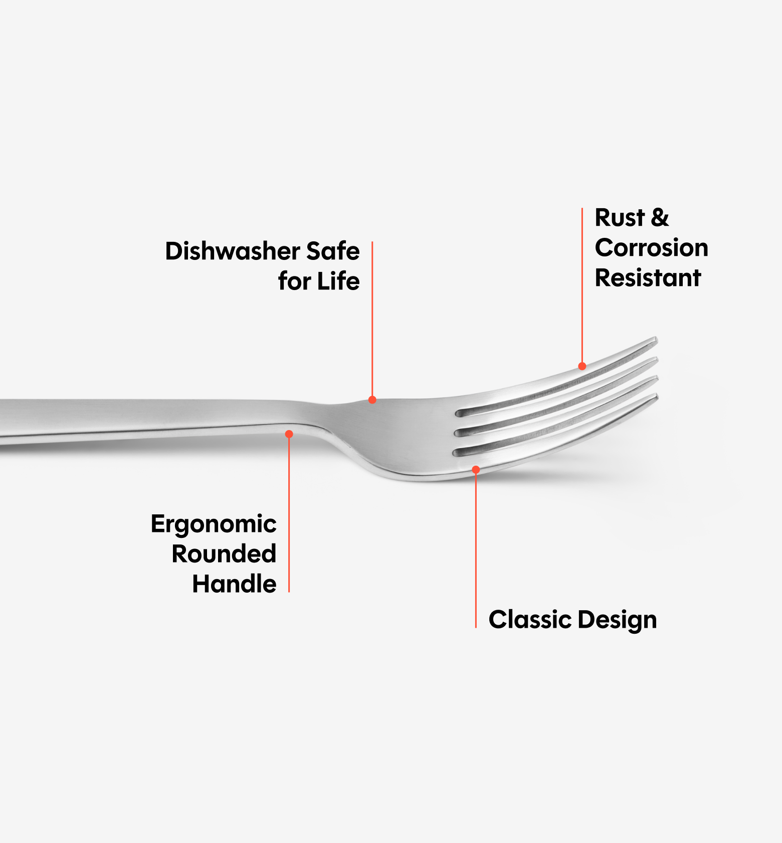 4-Piece Salad Fork Set - Brushed