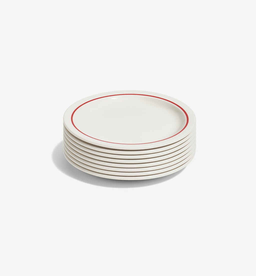 8-Piece Salad Plate Set - Red