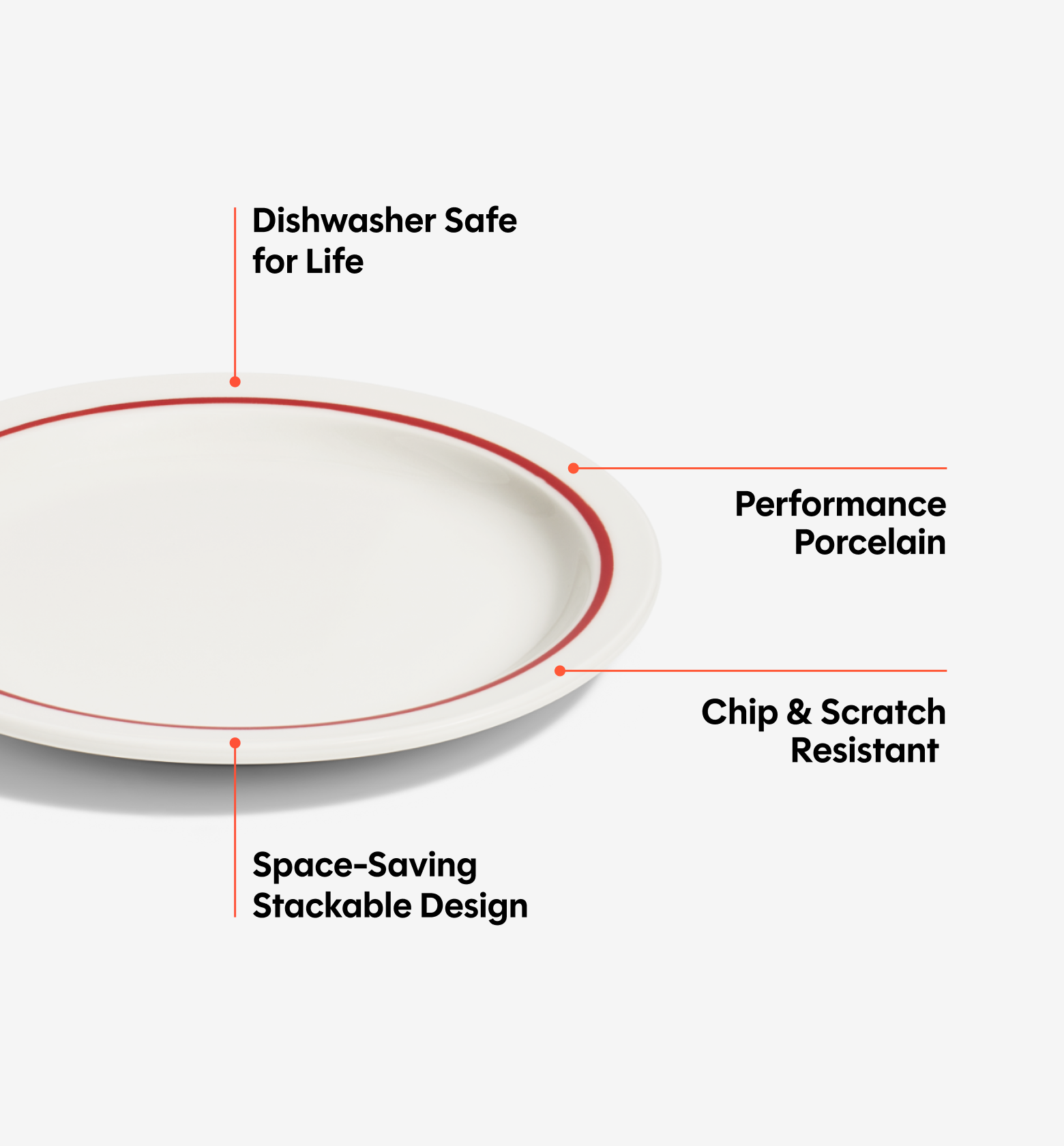 2-Piece Salad Plate Set - Red