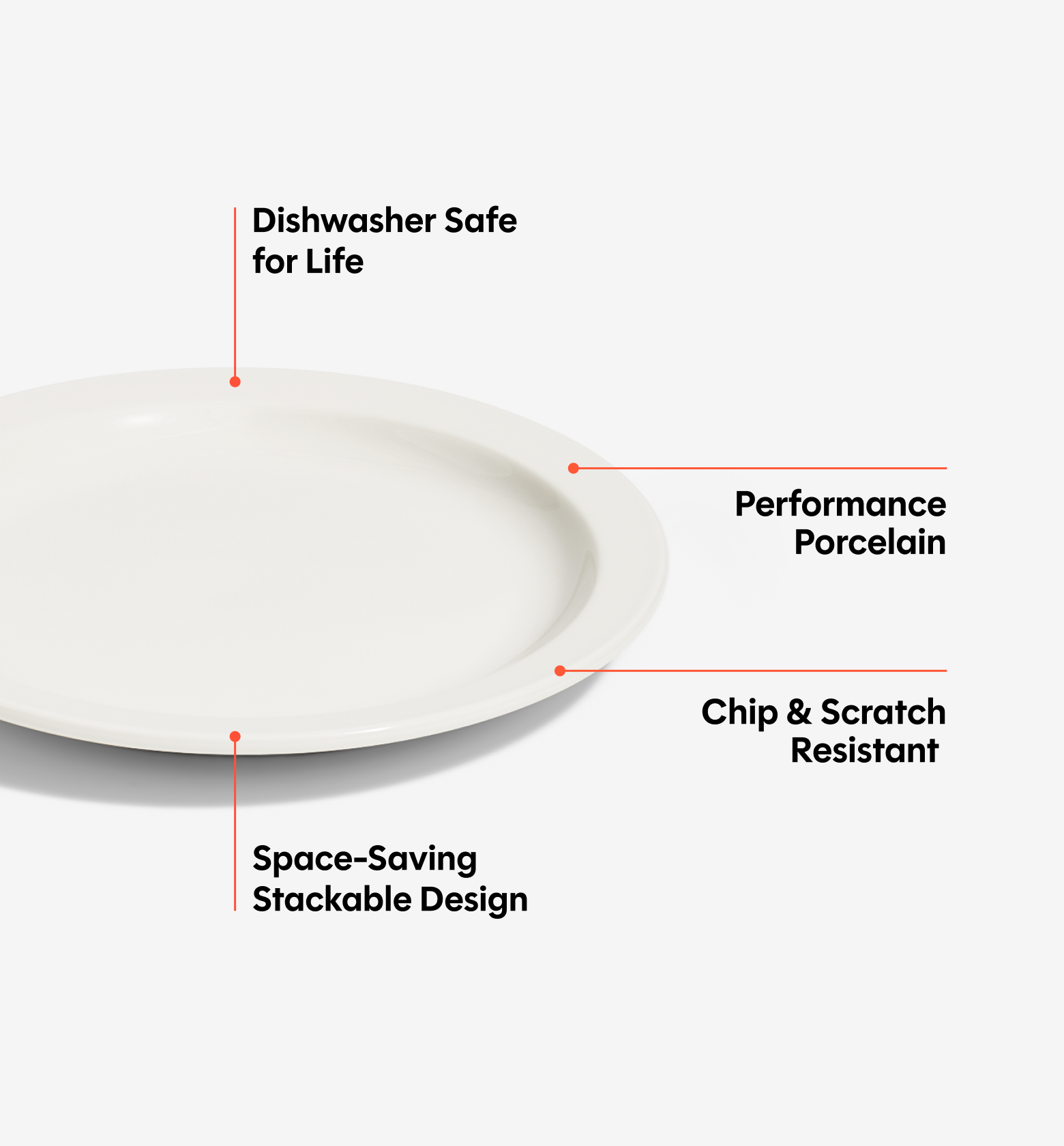 4-Piece Salad Plate Set - White