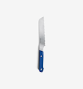 Misen bread knife with serrated blade and blue handle