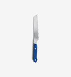 Misen bread knife with serrated blade and blue handle