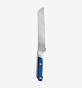 Misen bread knife with serrated blade and blue handle