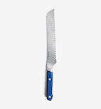 Misen bread knife with serrated blade and blue handle