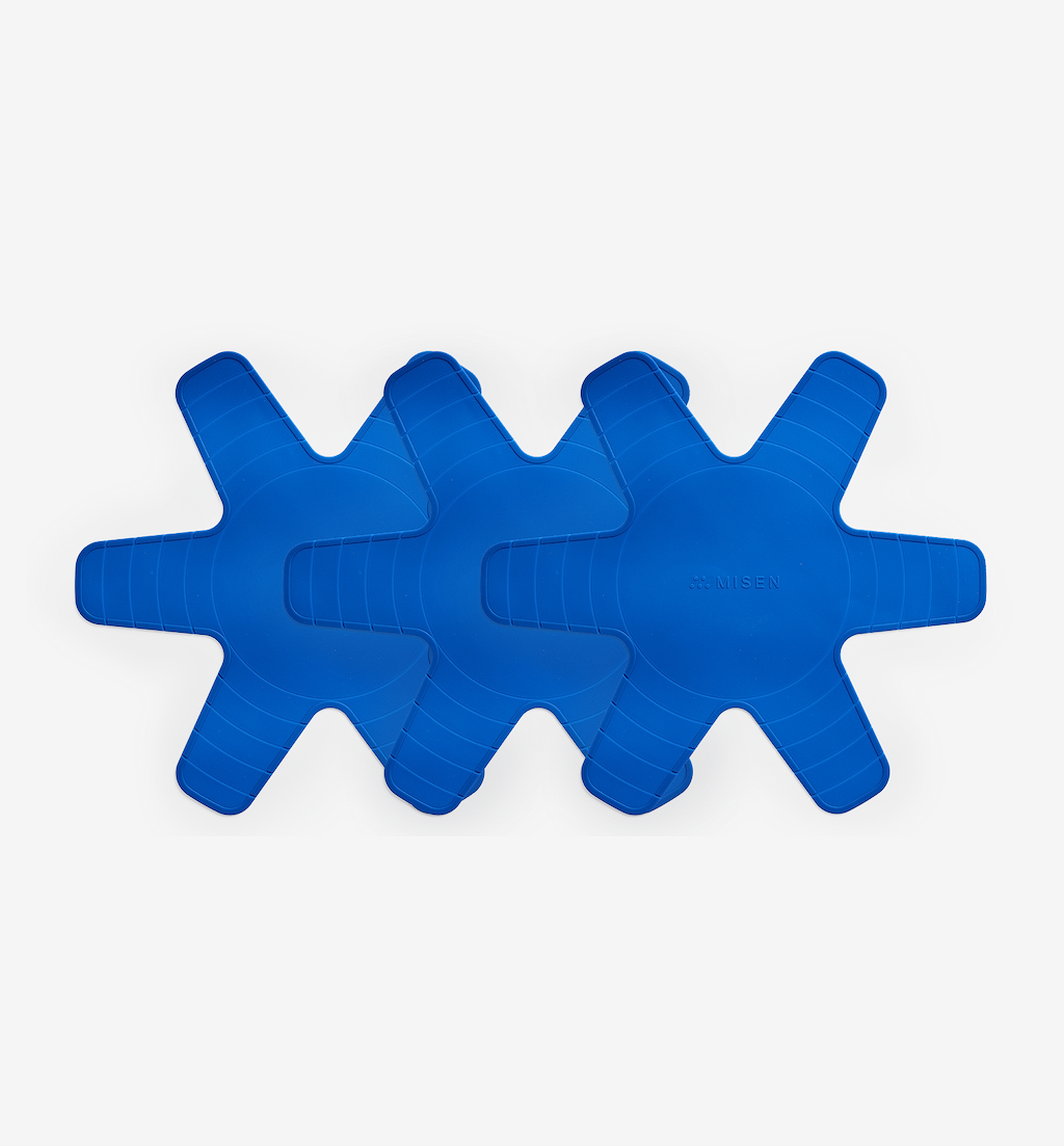 Misen blue silicone pan protectors set of two, star-shaped cookware dividers