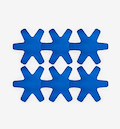 Misen blue silicone pan protectors set of 6 star-shaped cookware separators