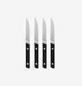 Misen steak knife set of 4 with black handles and stainless steel blades