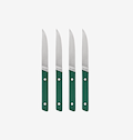Misen steak knives set of 4 with green handles and stainless steel blades