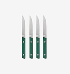 Misen steak knives set of 4 with green handles and stainless steel blades