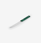 Misen steak knife with green handle and stainless steel blade