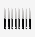 Misen steak knives set of 8 with black handles and stainless steel blades