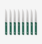 Misen steak knives set of 8 with green handles and stainless steel blades