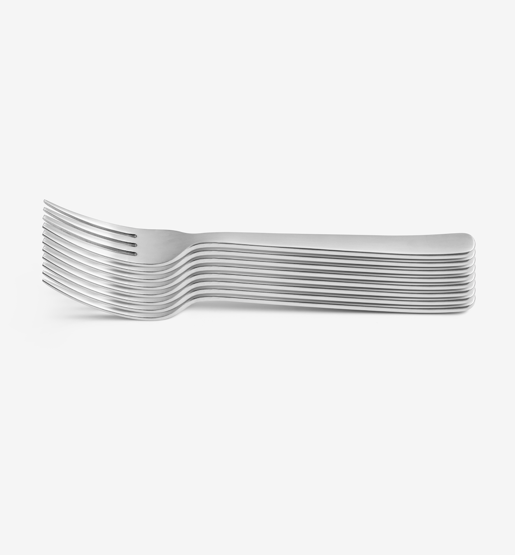 8-Piece Dinner Fork Set - Brushed