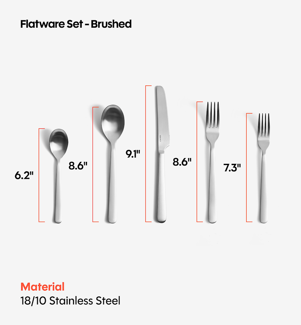 10-Piece Flatware Set (Serves 2) - Brushed