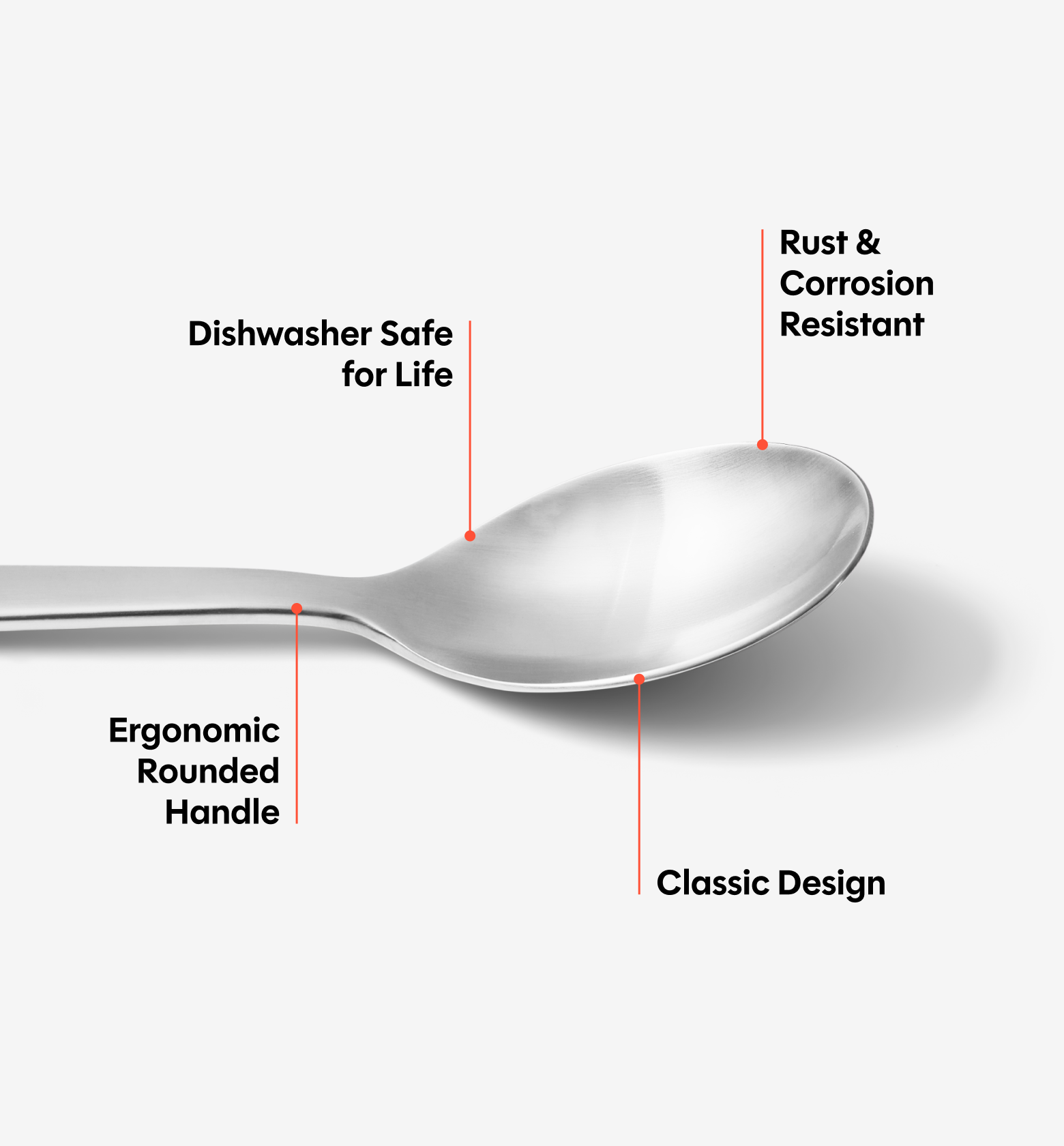 4-Piece Dinner Spoon Set - Brushed