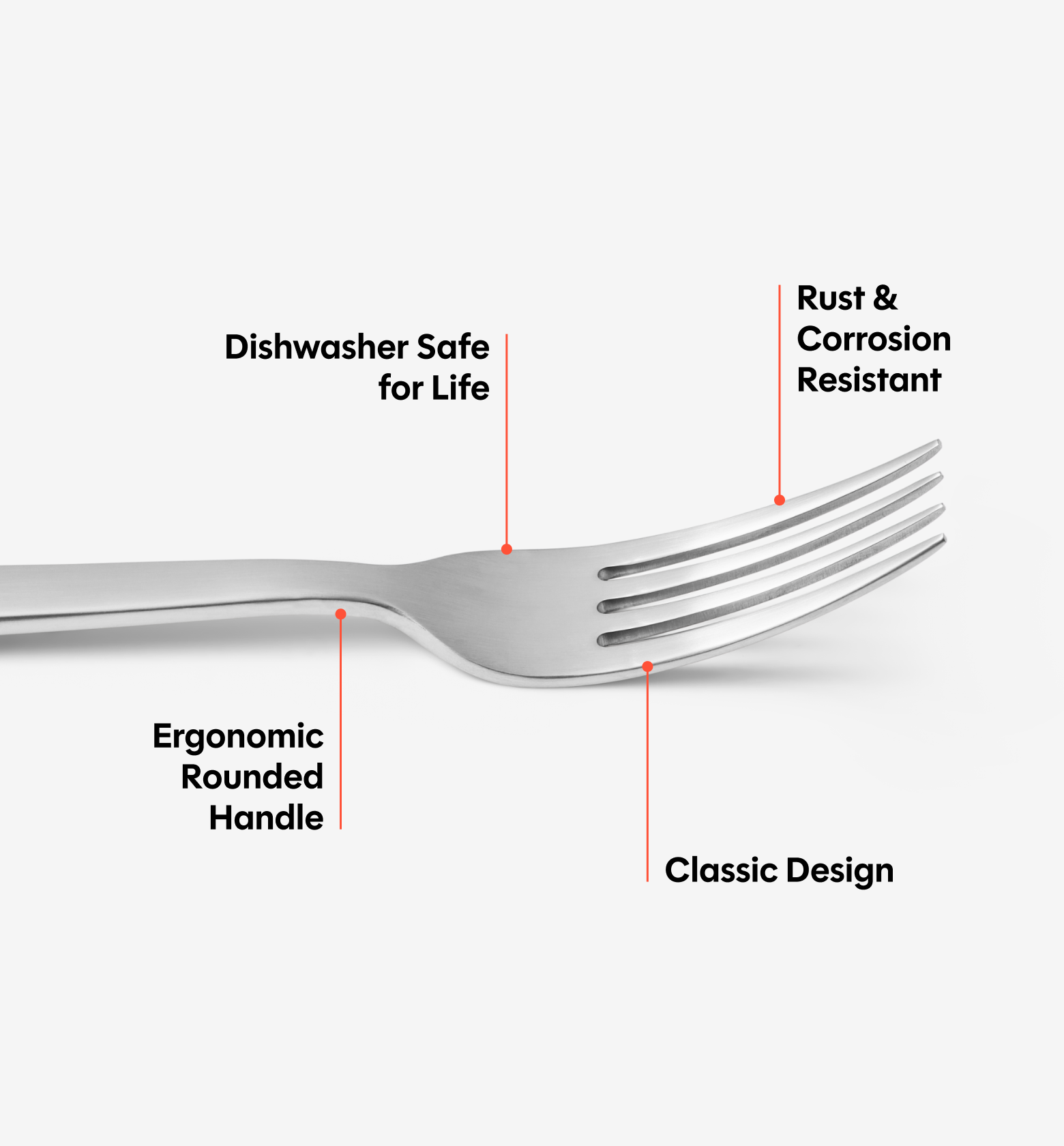 4-Piece Dinner Fork Set - Brushed