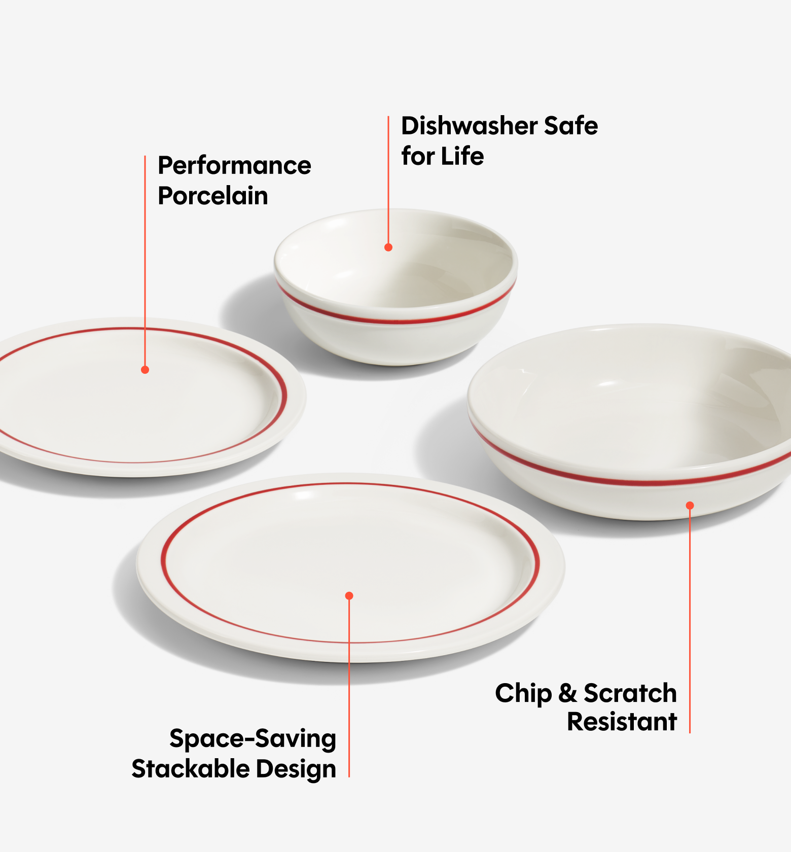 32-Piece Dinnerware Set (Serves 8) - Red