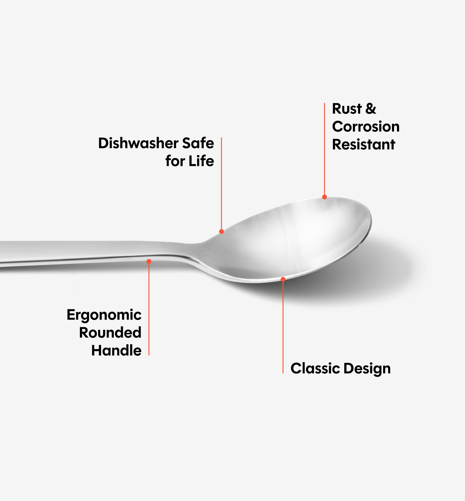 4-Piece Tea Spoon Set - Brushed