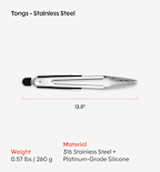 Stainless Steel Tongs - Black