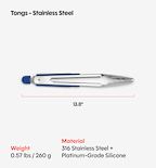 Stainless Steel Tongs - Classic Blue