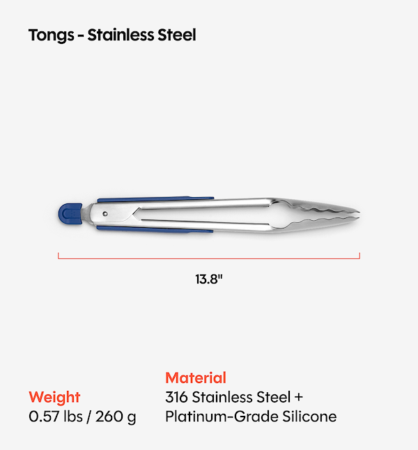 Stainless Steel Tongs - Classic Blue