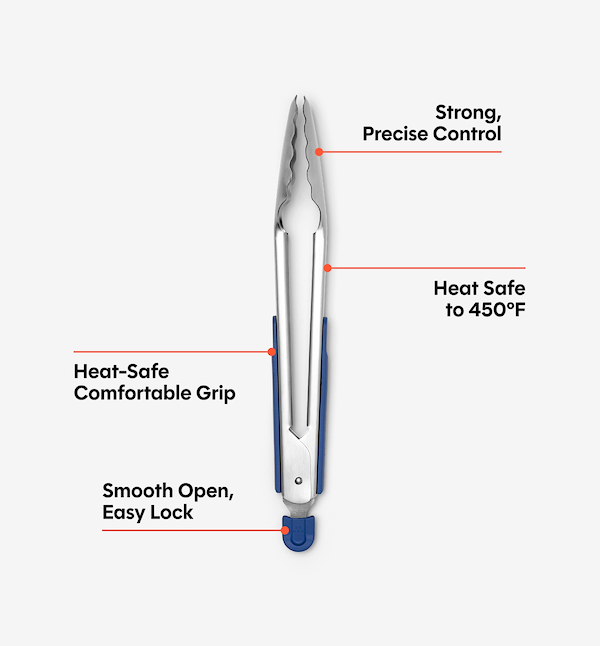 Stainless Steel Tongs - Classic Blue