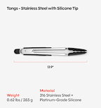Silicone Tongs - Black
