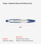 Silicone Tongs - Blue