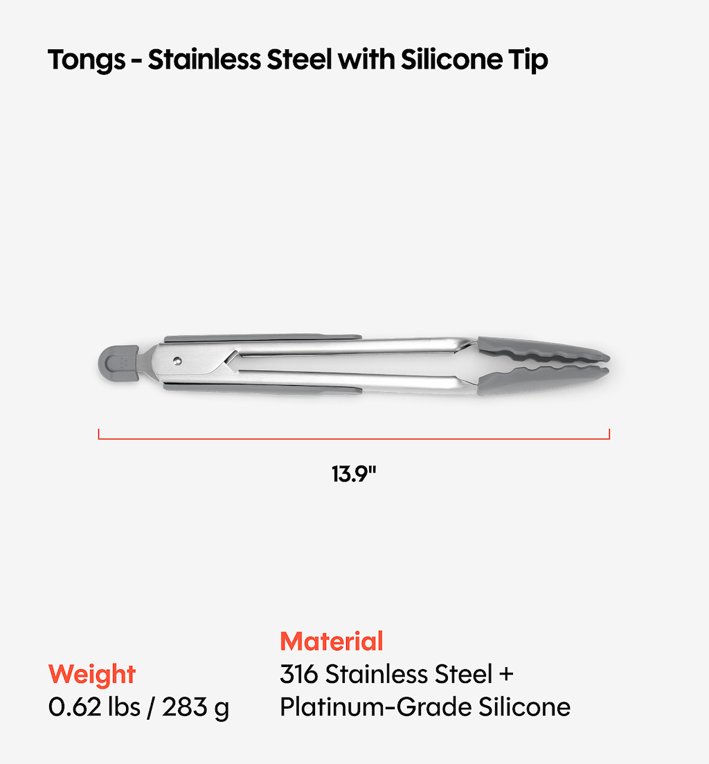 Silicone Tongs - Gray