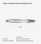 Silicone Tongs - Gray
