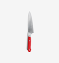 Misen chef's knife with red handle and stainless steel blade