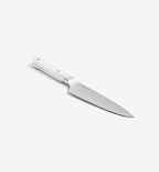 Misen utility knife with white handle and stainless steel blade