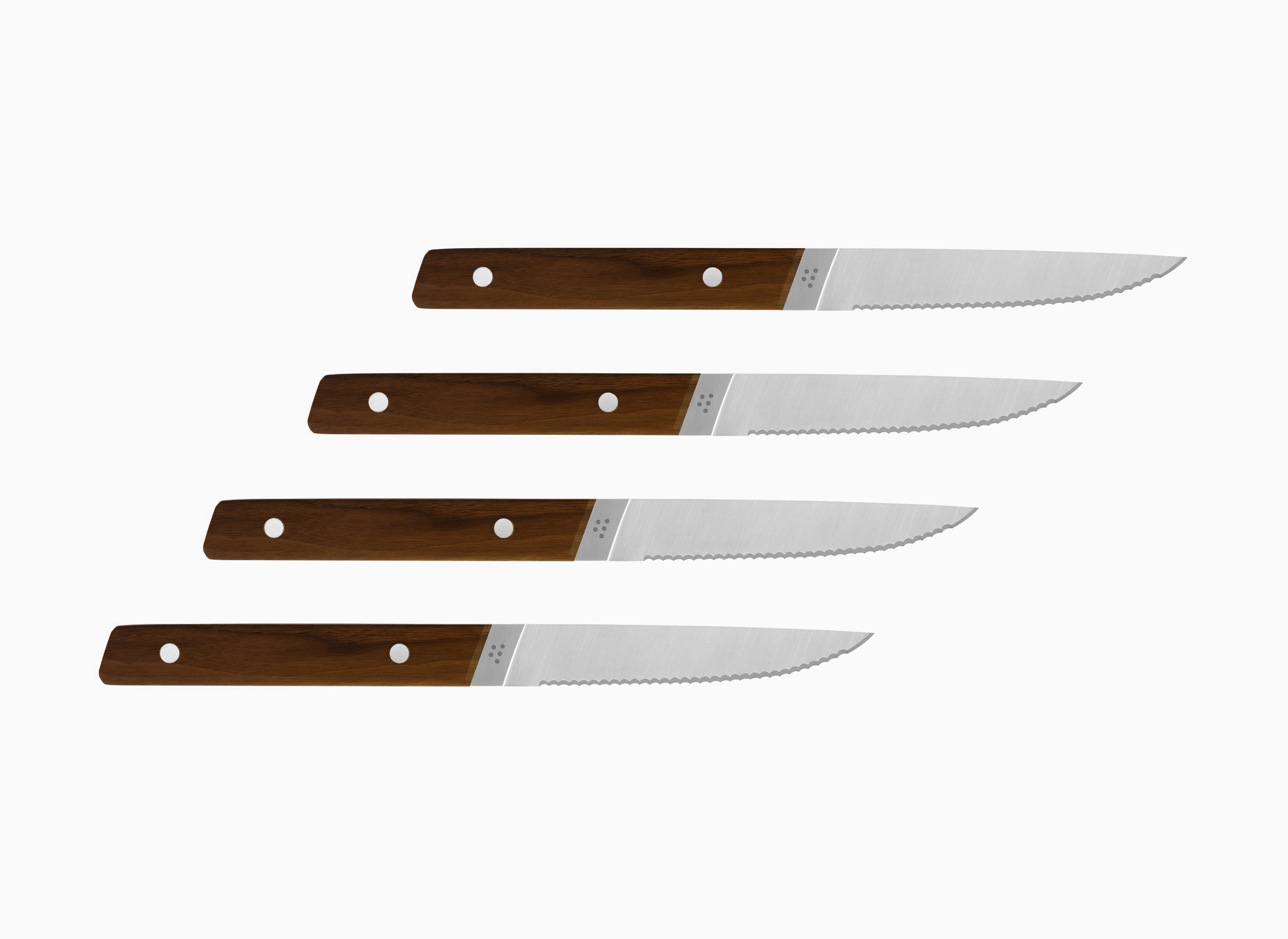 4-Piece Misen Steak Knives in walnut