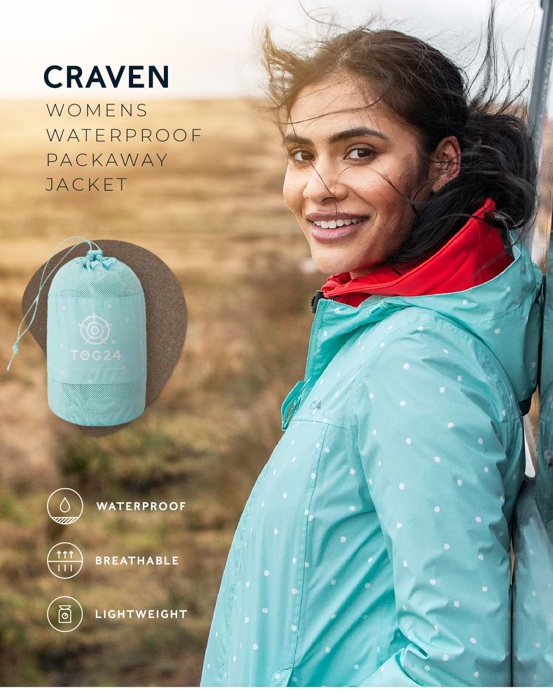 Craven Womens Waterproof Packaway Jacket