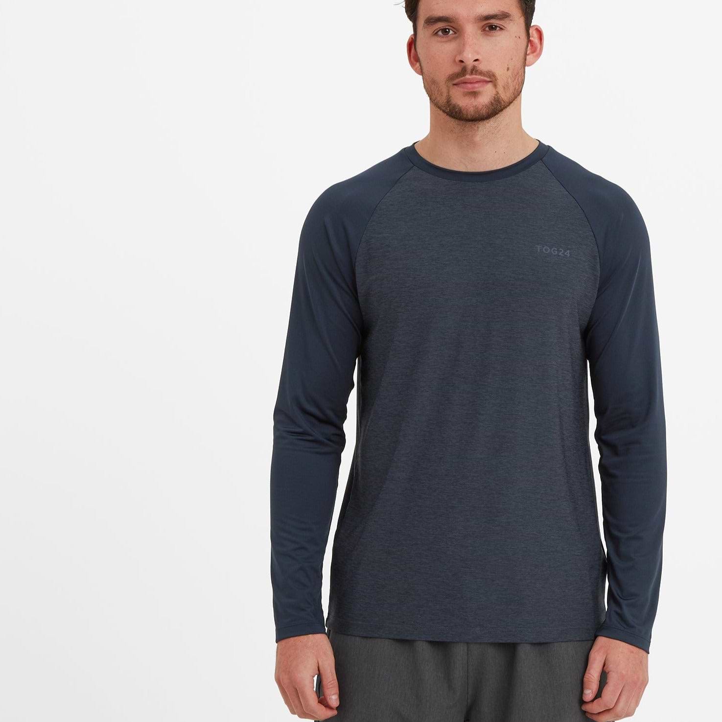 Baldwin Mens Long Sleeve Tech T-Shirt - Dark Indigo