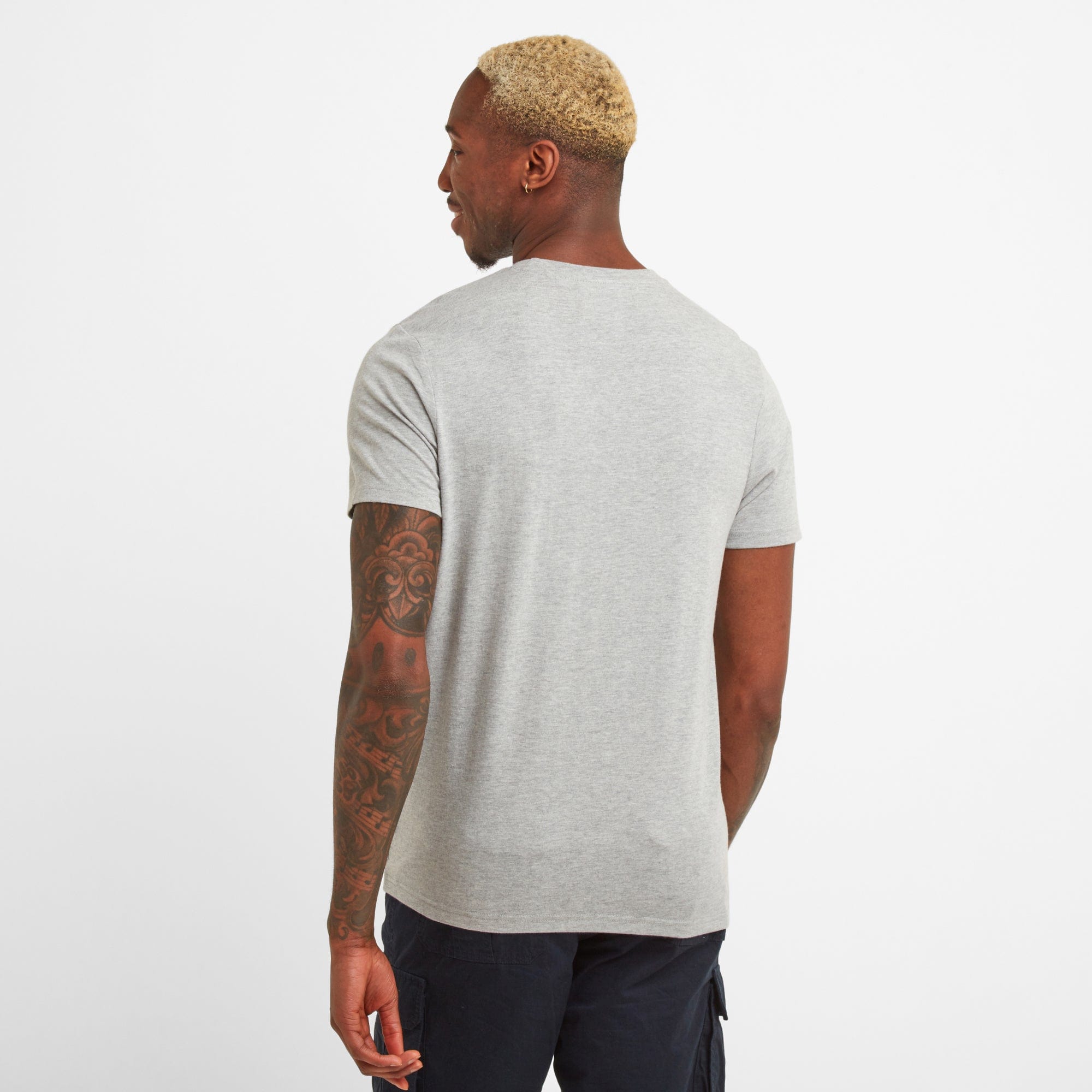Malton Mens Graphic T-Shirt - Light Grey Marl