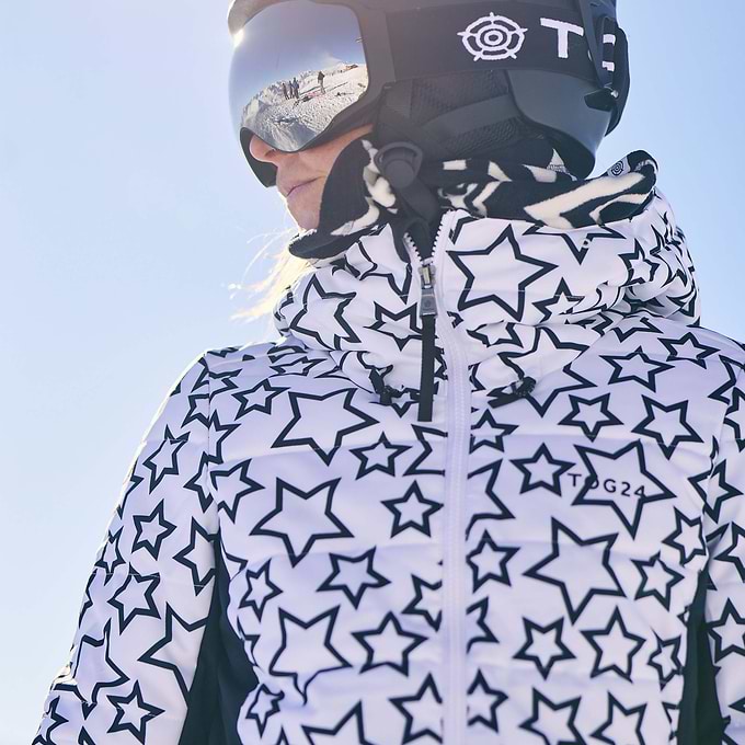 Vermont Womens Ski Jacket - Black/Optic White Outline Star