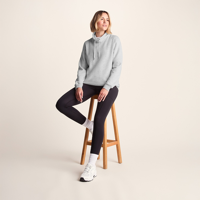 Abigail Womens Supersoft Funnel Neck Sweat - Oatmeal Marl