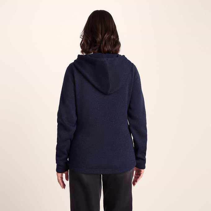 Acer Womens Oversized Supersoft Knitlook Fleece Hoody - Oxford Blue Marl