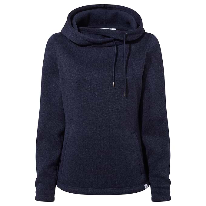 Acer Womens Oversized Supersoft Knitlook Fleece Hoody - Oxford Blue Marl