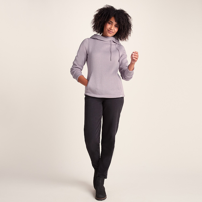 Acer Womens Oversized Supersoft Knitlook Fleece Hoody - Pale Lilac Marl