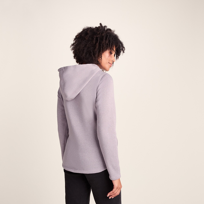 Acer Womens Oversized Supersoft Knitlook Fleece Hoody - Pale Lilac Marl