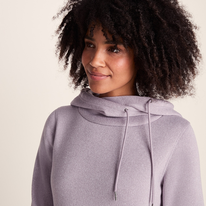 Acer Womens Oversized Supersoft Knitlook Fleece Hoody - Pale Lilac Marl