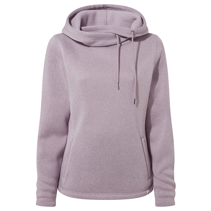 Acer Womens Oversized Supersoft Knitlook Fleece Hoody - Pale Lilac Marl